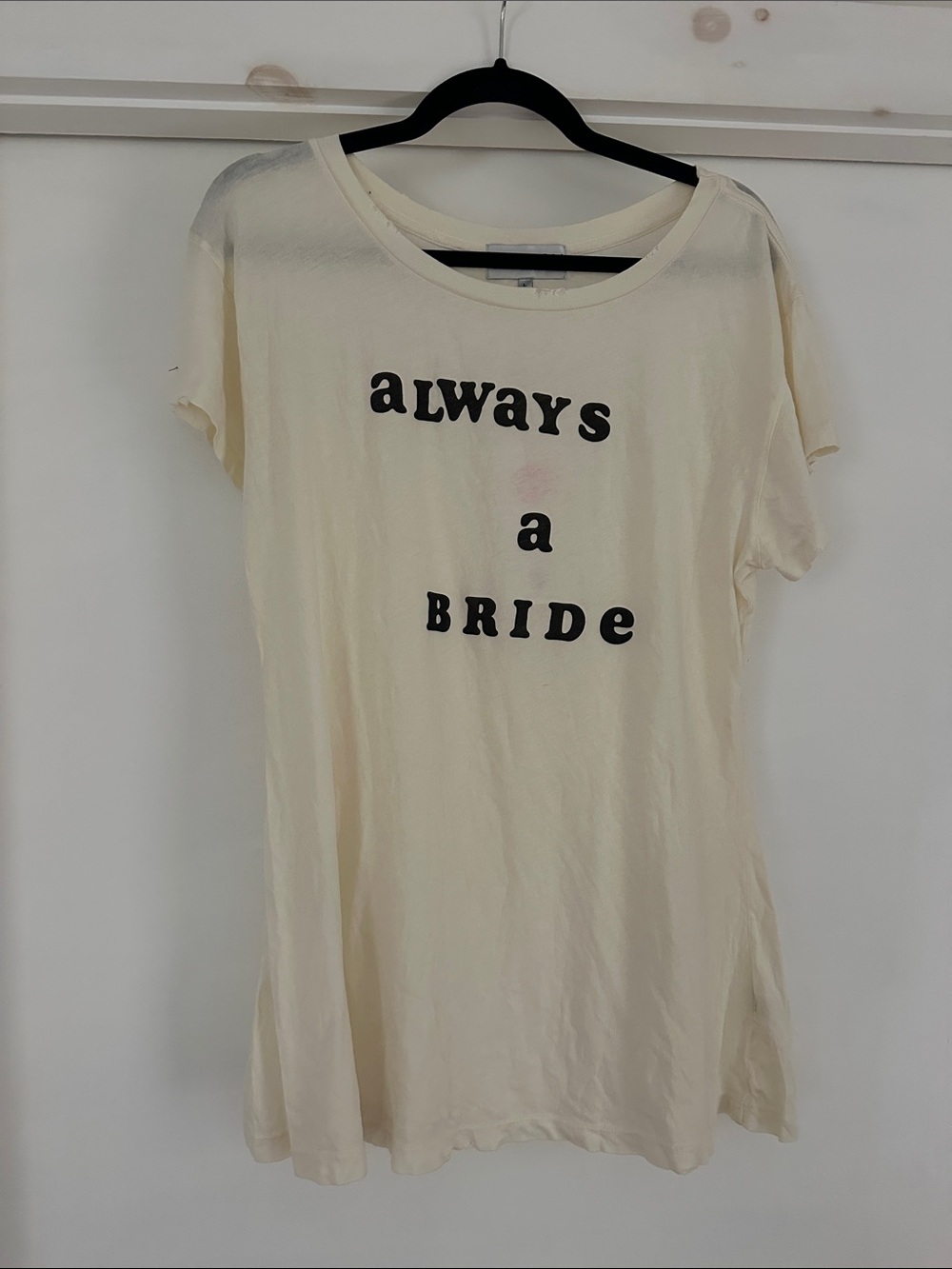 WILDFOX Always a Bride Cream Oversized Tee NWT sz L